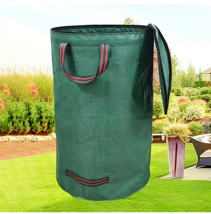 Garden Yard Waste Bag with Lid – Foldable Leaf Collection Storage
