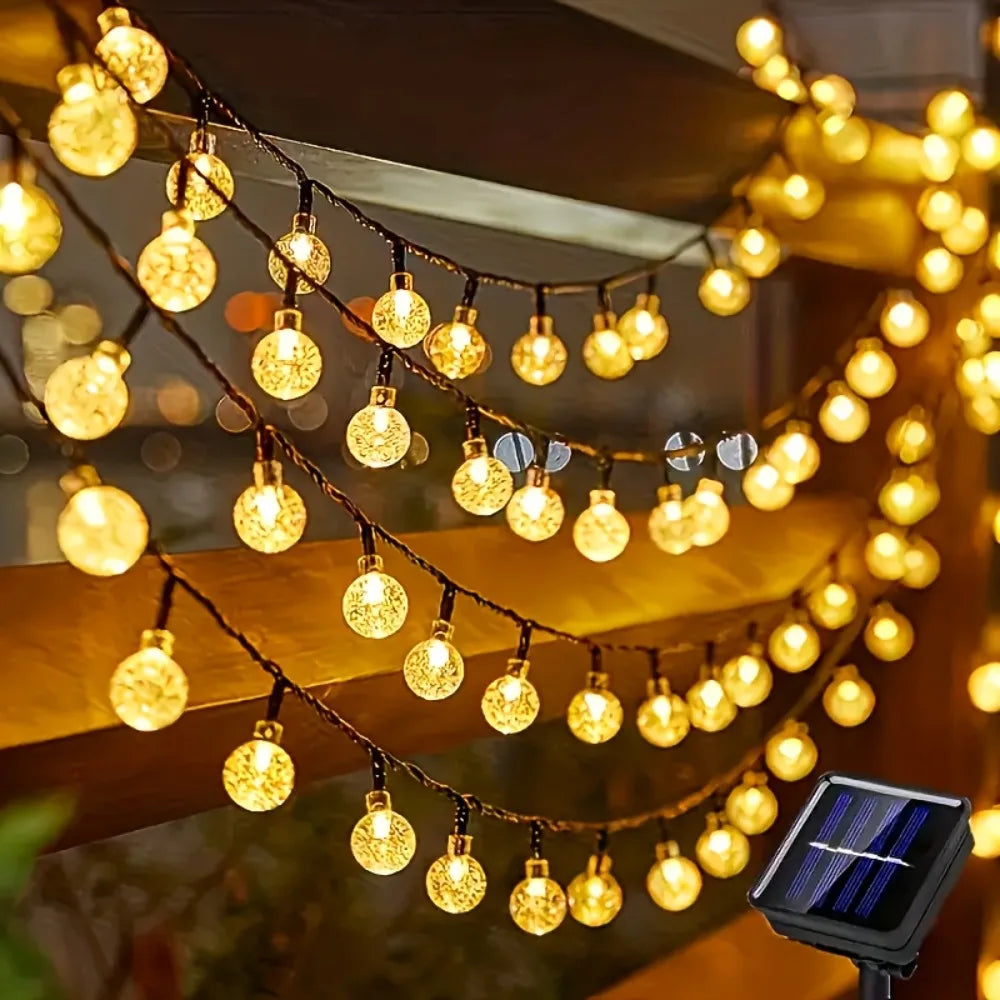 Solar Crystal Light String – LED Outdoor Decoration