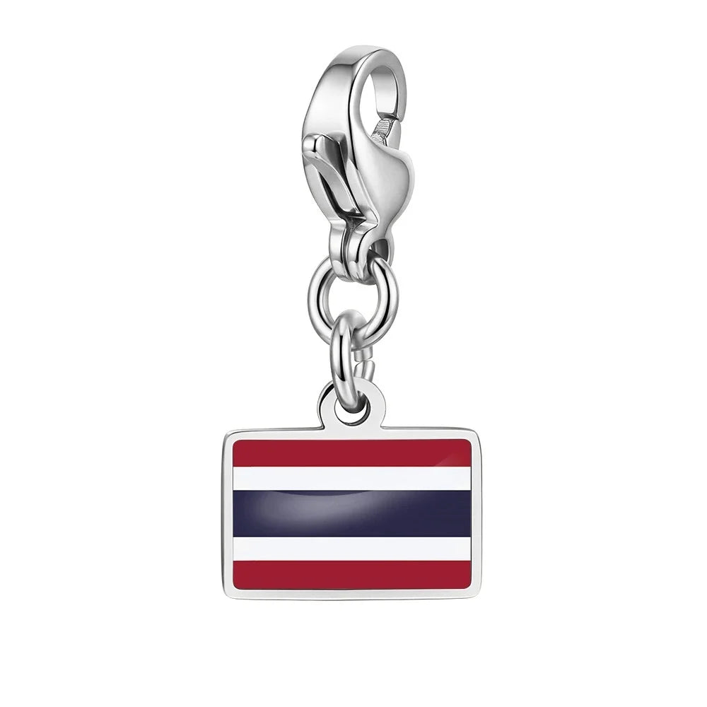 Personalised Country Flag Keychain & Bag Charm