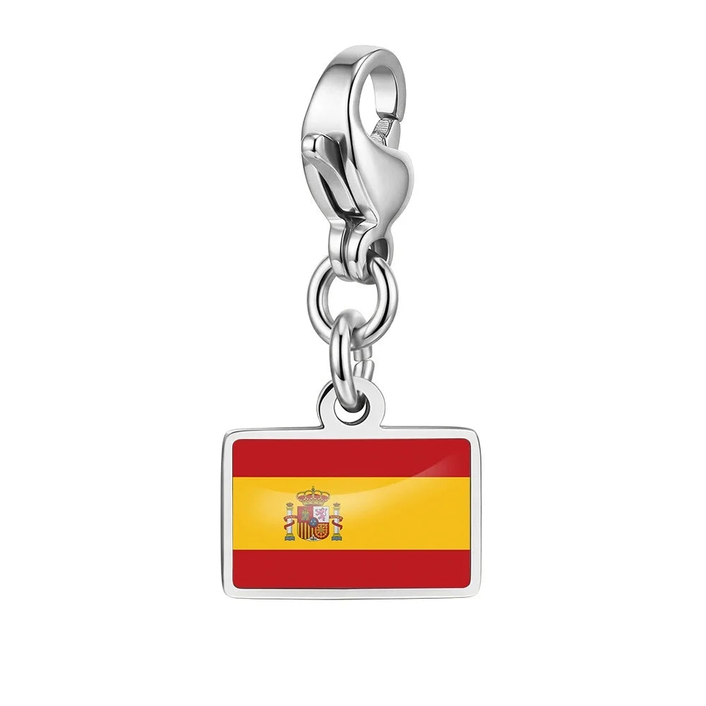 Personalised Country Flag Keychain & Bag Charm