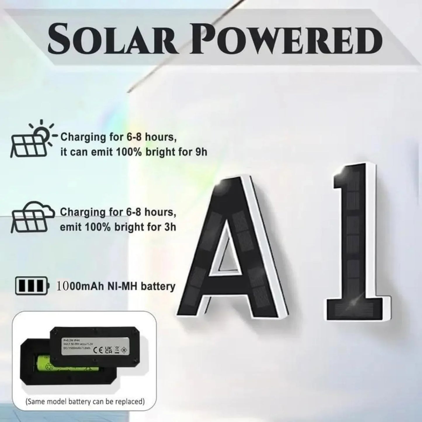 SolarGlow LED House Number Light