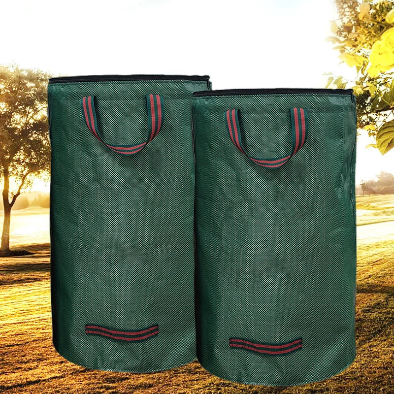 Garden Yard Waste Bag with Lid – Foldable Leaf Collection Storage