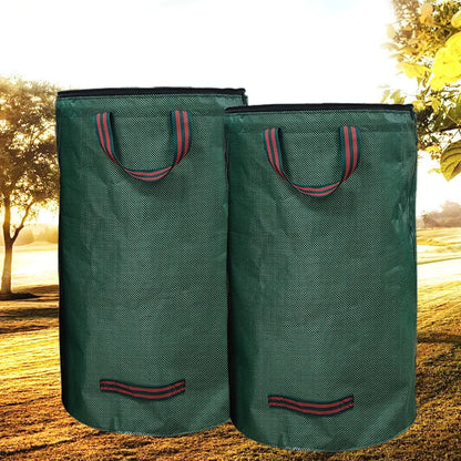 Garden Yard Waste Bag with Lid – Foldable Leaf Collection Storage