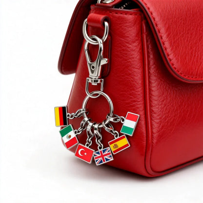 Personalised Country Flag Keychain & Bag Charm