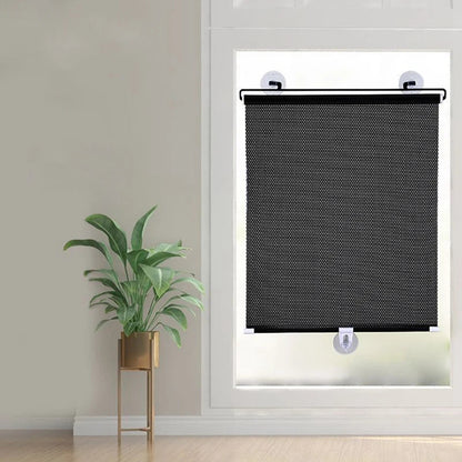Retractable Sunshade Roller Curtain with Suction Cups