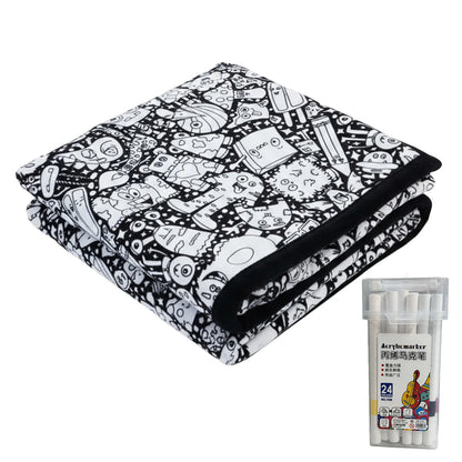 ColorCozy - DIY Color Your Own Fuzzy Blanket with 24 Markers