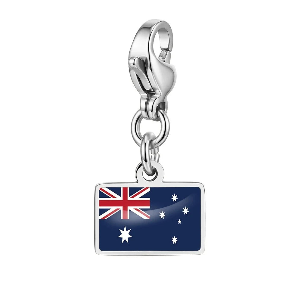 Personalised Country Flag Keychain & Bag Charm