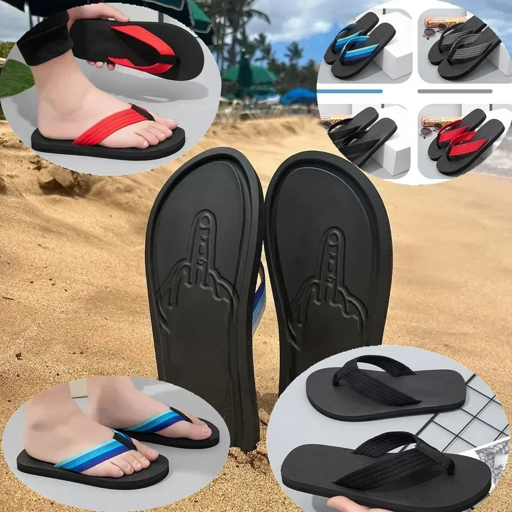 Hidden Middle Finger Funny Flip Flops