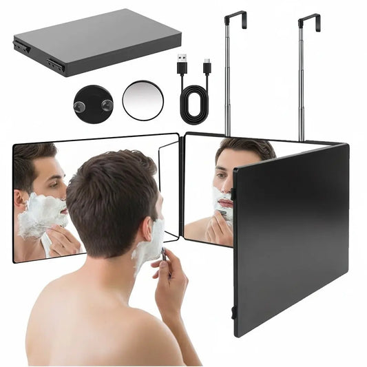 3-Sided LED Folding Mirror