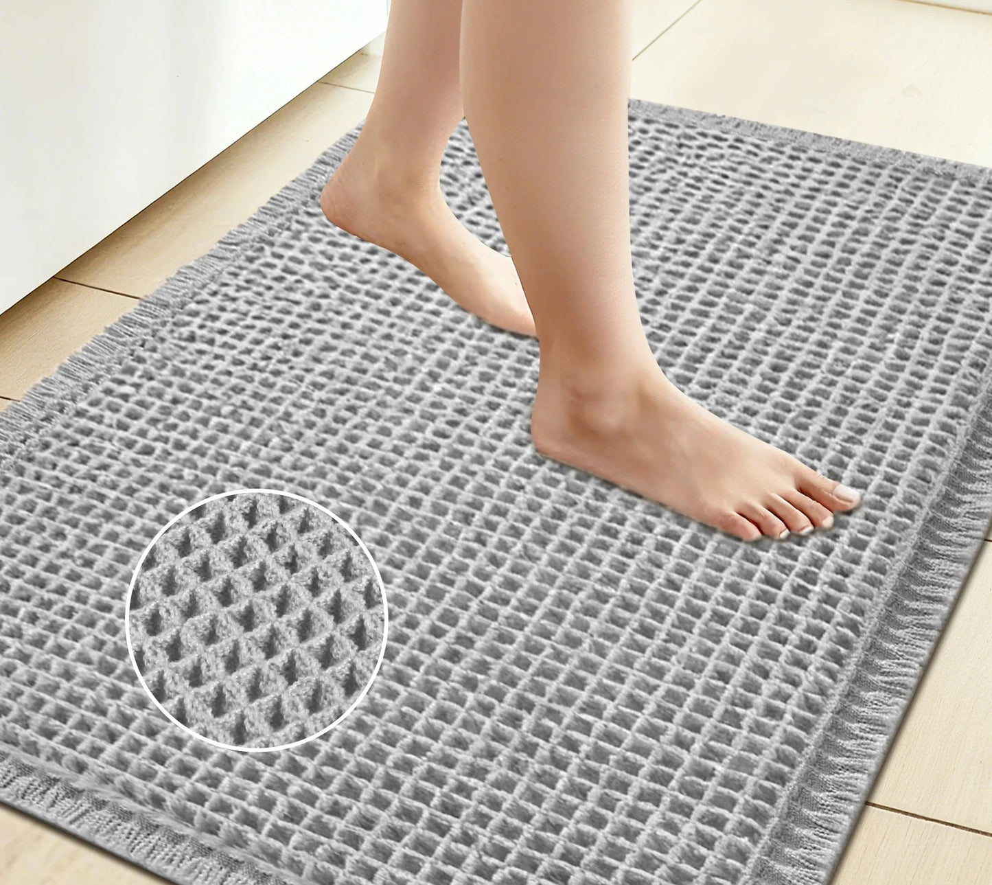 CozyWaffle Soft Absorbent Bathroom Mat