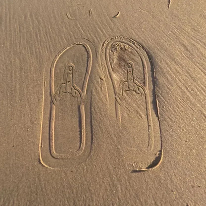 Hidden Middle Finger Funny Flip Flops