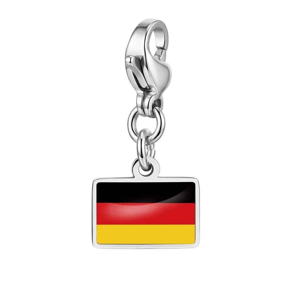 Personalised Country Flag Keychain & Bag Charm