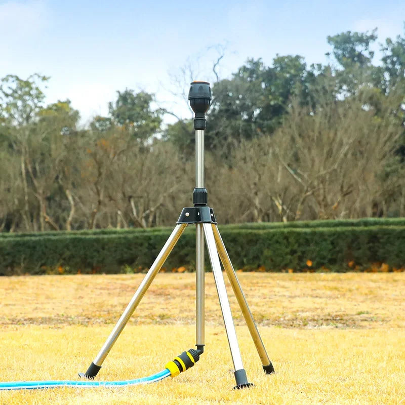 360° Garden Rotating Sprinkler – Stainless Steel Tripod Set