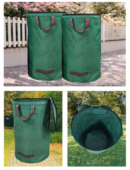 Garden Yard Waste Bag with Lid – Foldable Leaf Collection Storage