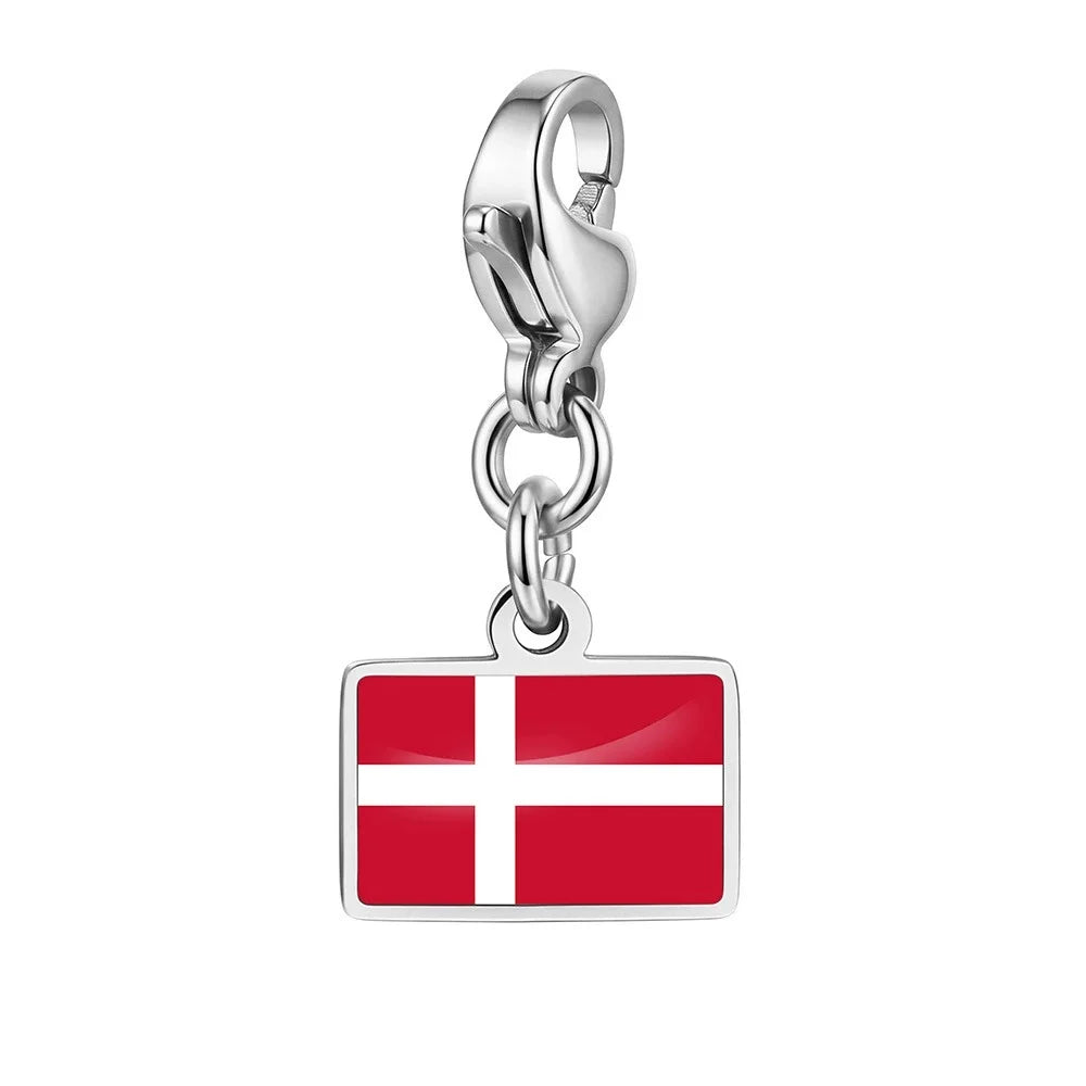 Personalised Country Flag Keychain & Bag Charm