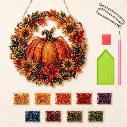 Pumpkin Diamond Painting Hanging Ornament Kit 🎃💎