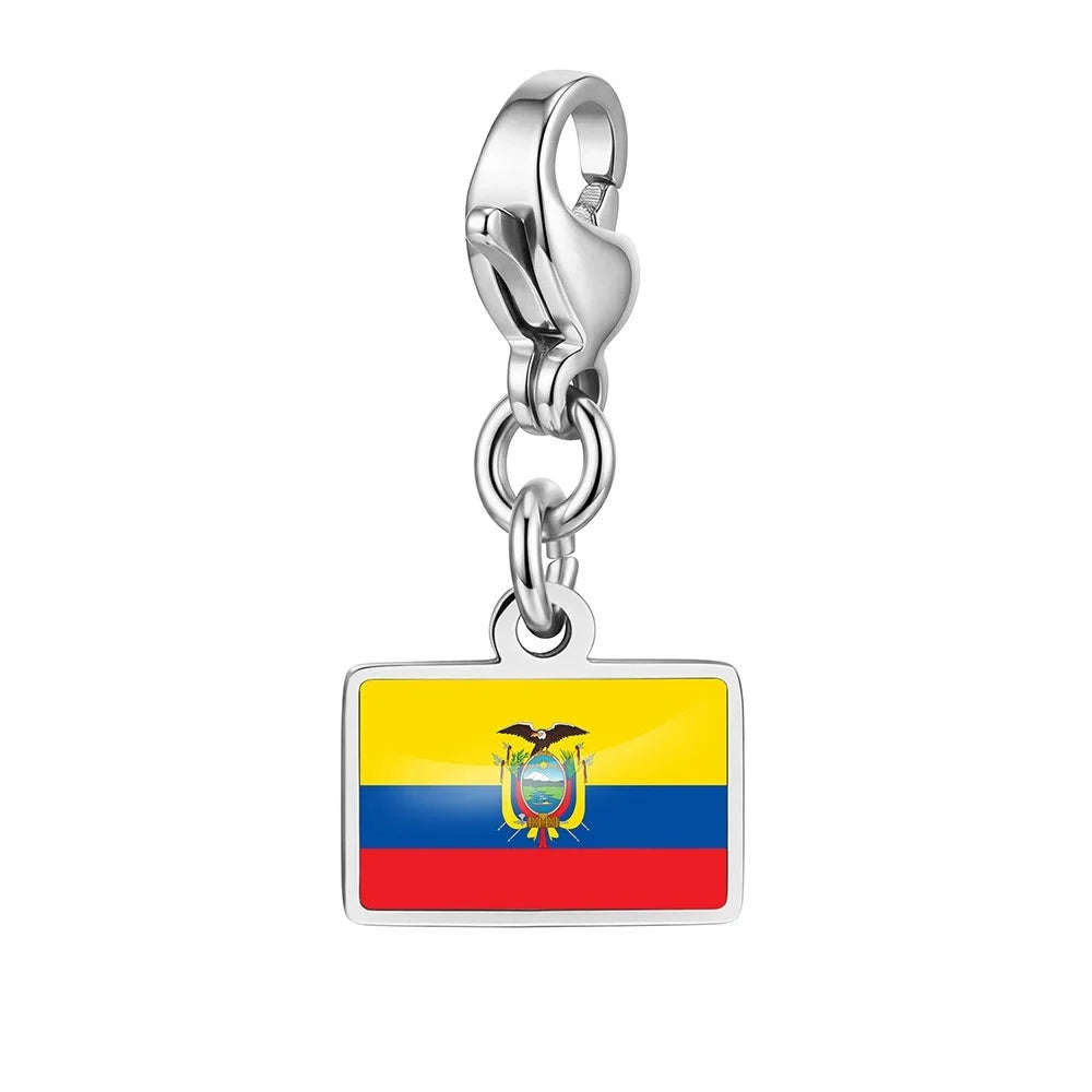 Personalised Country Flag Keychain & Bag Charm