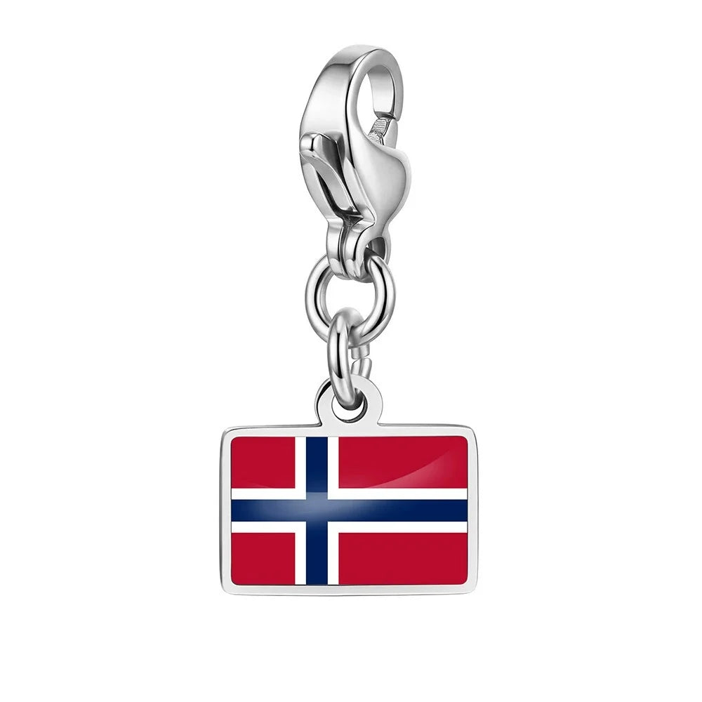 Personalised Country Flag Keychain & Bag Charm