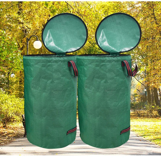 Garden Yard Waste Bag with Lid – Foldable Leaf Collection Storage