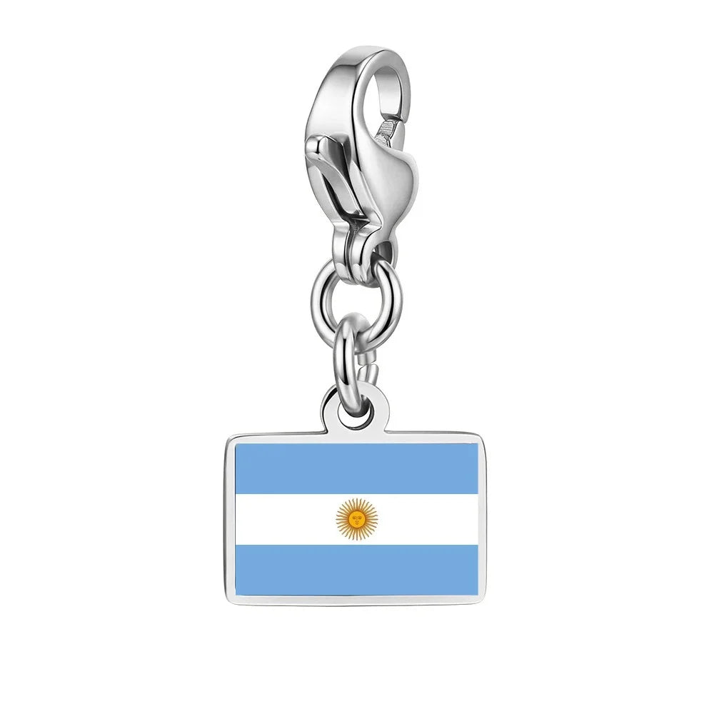 Personalised Country Flag Keychain & Bag Charm