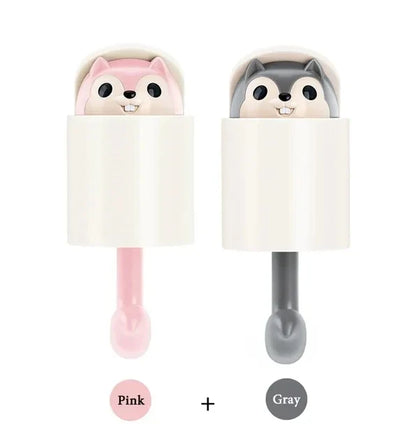 Cute Squirrel Surprise Wall Hook (2pcs)