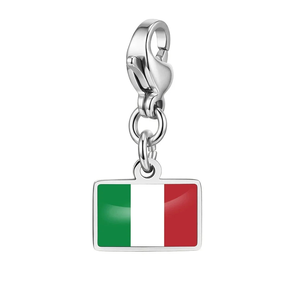 Personalised Country Flag Keychain & Bag Charm