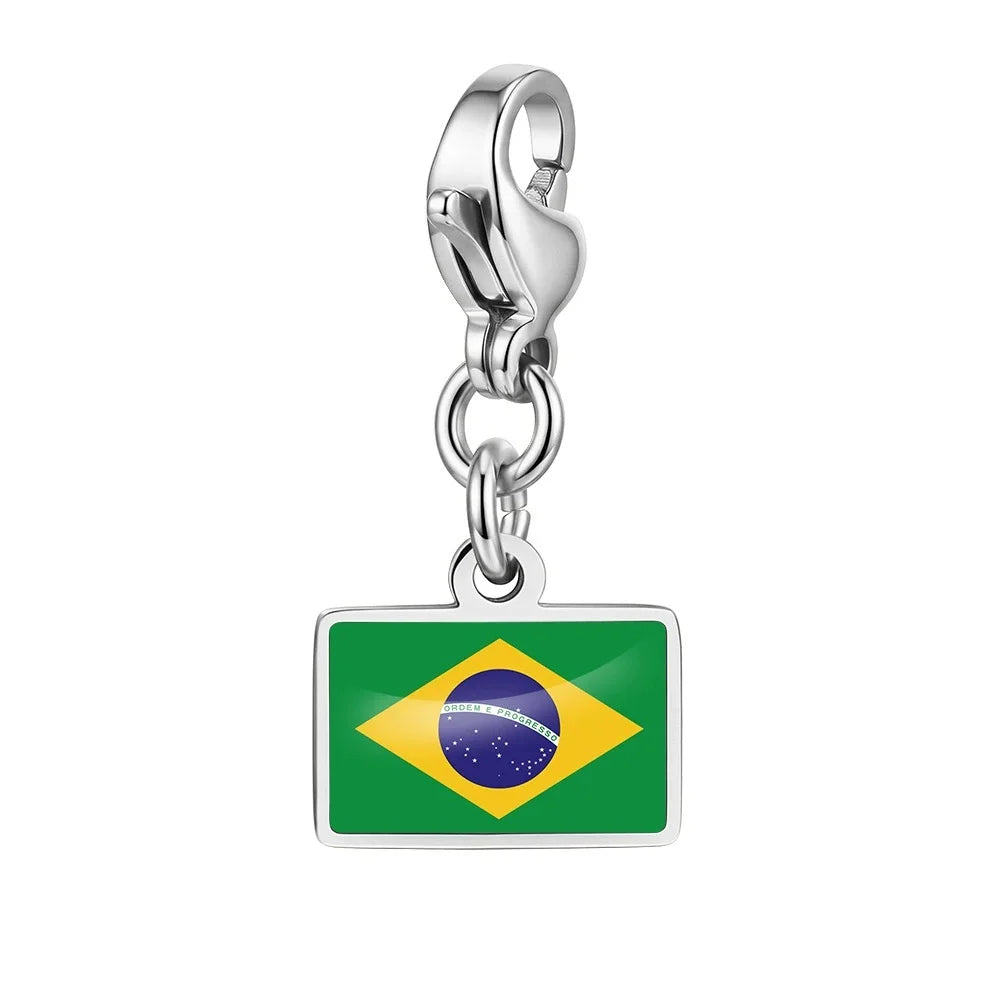 Personalised Country Flag Keychain & Bag Charm