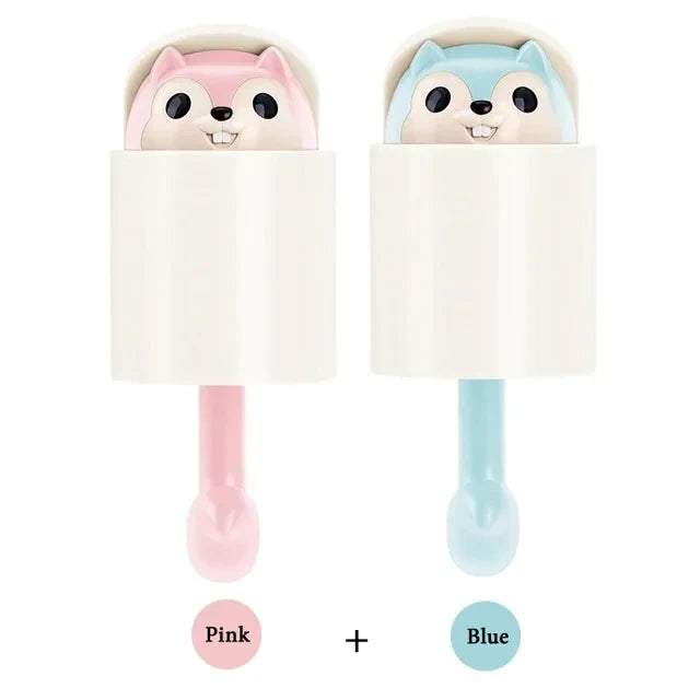 Cute Squirrel Surprise Wall Hook (2pcs)