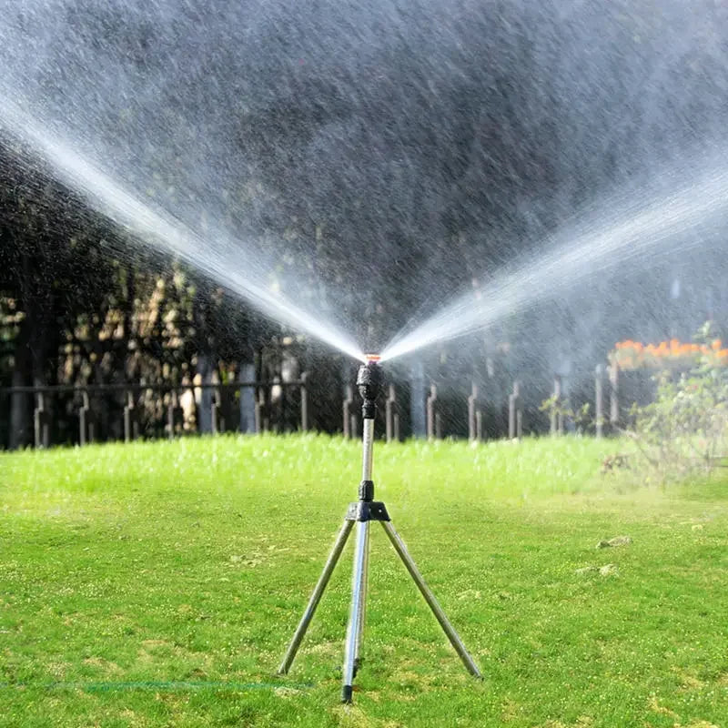 360° Garden Rotating Sprinkler – Stainless Steel Tripod Set