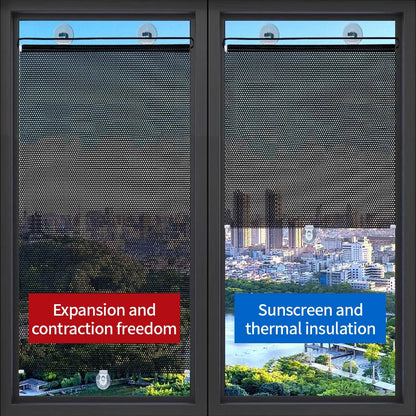 Retractable Sunshade Roller Curtain with Suction Cups