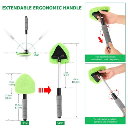 Telescopic Triangle Window & Windshield Cleaning Brush