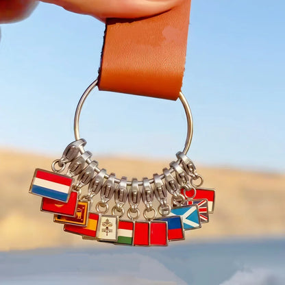 Personalised Country Flag Keychain & Bag Charm
