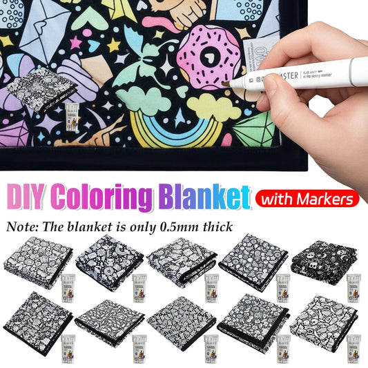 ColorCozy - DIY Color Your Own Fuzzy Blanket with 24 Markers