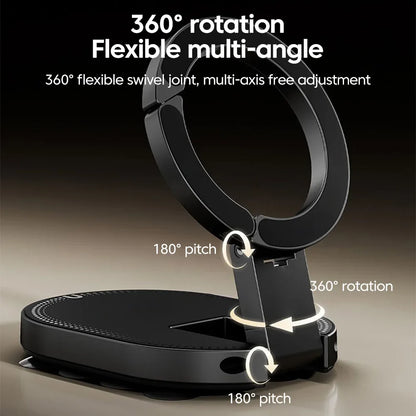 FlexMag 3-in-1 Magnetic Phone Stand with Suction Base | 360° Rotatable Foldable Holder