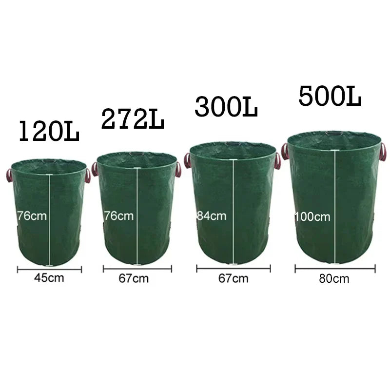 Garden Yard Waste Bag with Lid – Foldable Leaf Collection Storage