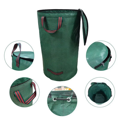 Garden Yard Waste Bag with Lid – Foldable Leaf Collection Storage