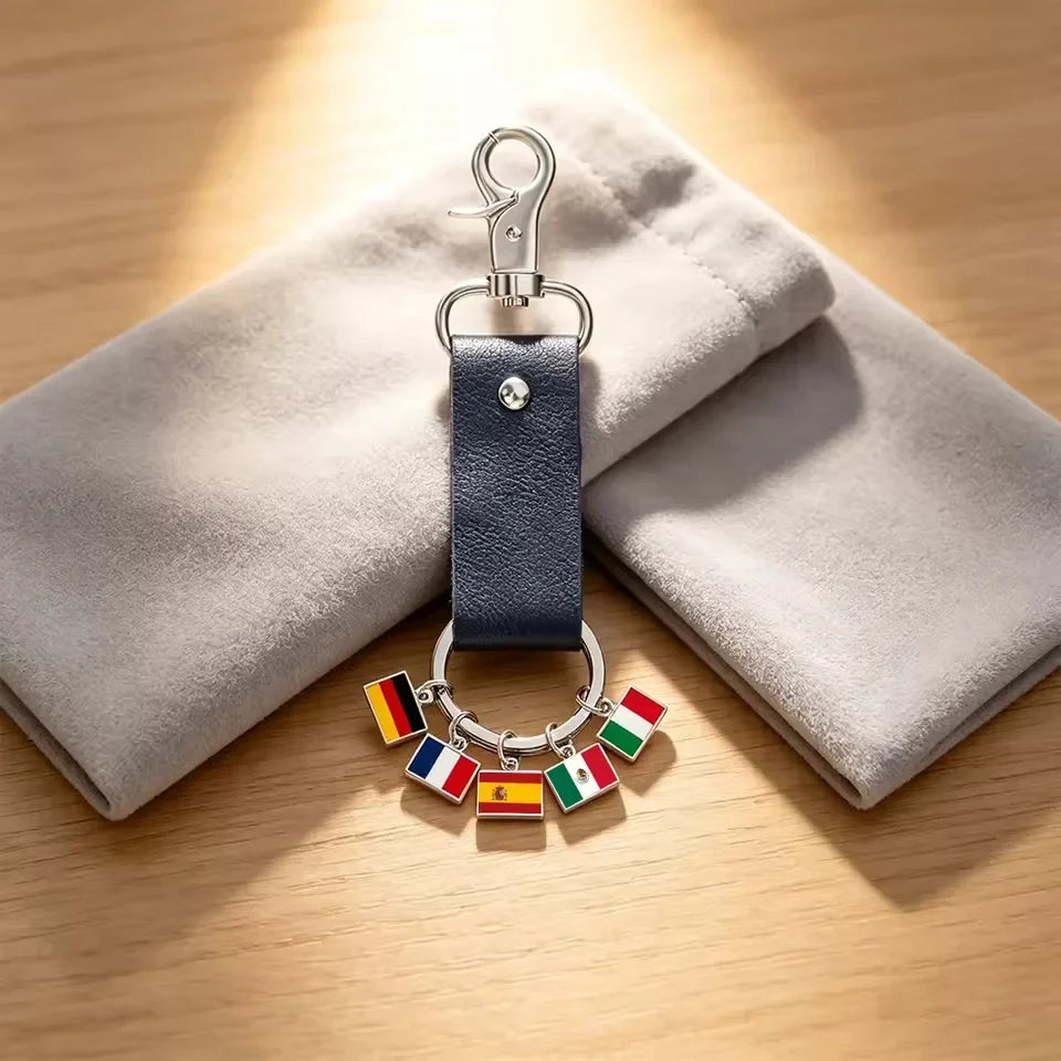 Personalised Country Flag Keychain & Bag Charm
