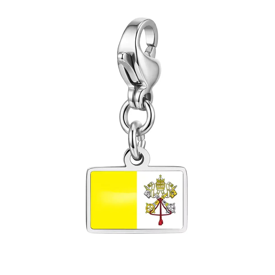 Personalised Country Flag Keychain & Bag Charm