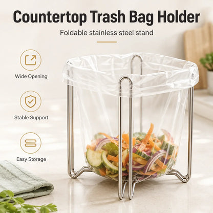 BinMate – Foldable Stainless Steel Bag Holder 🗑️✨