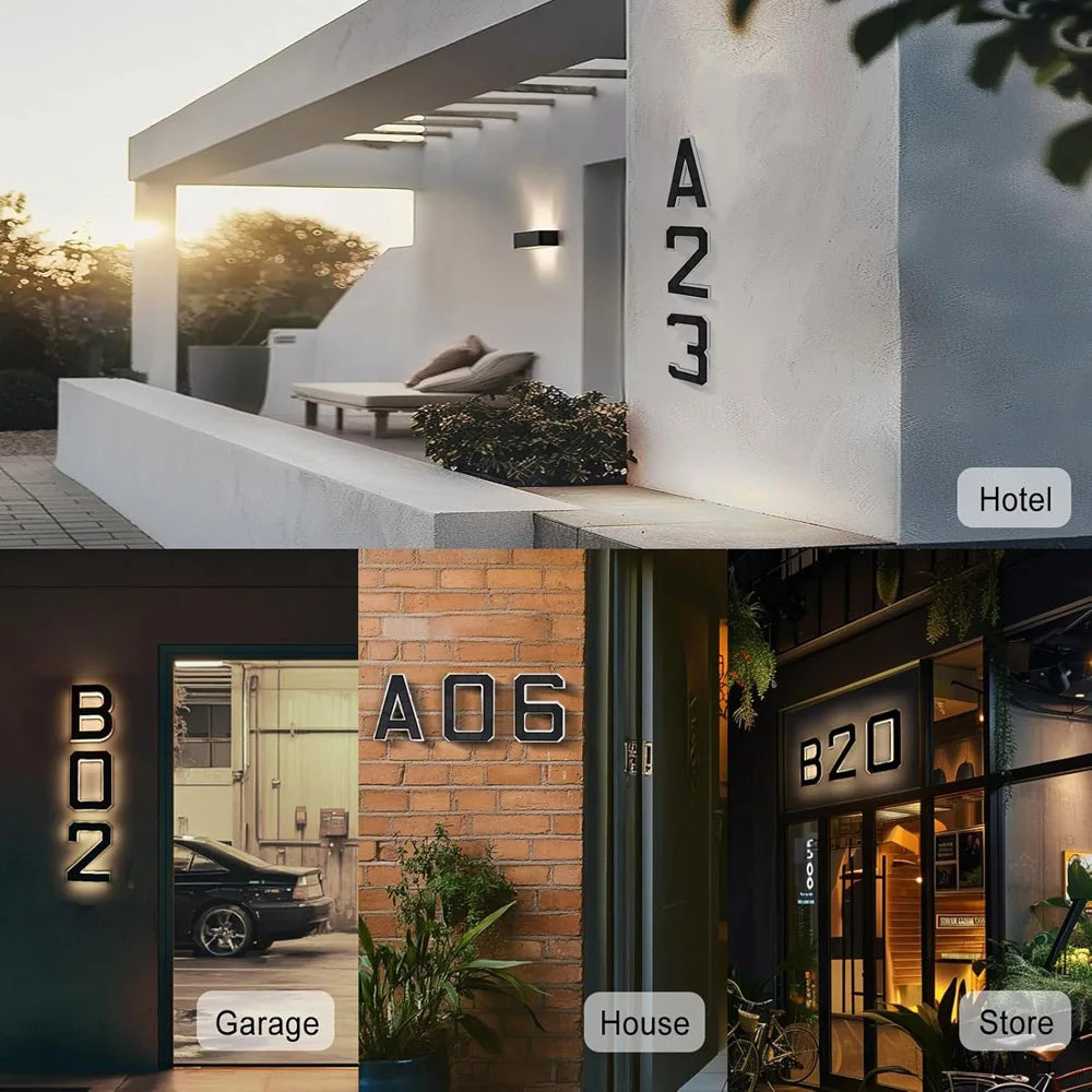 SolarGlow LED House Number Light