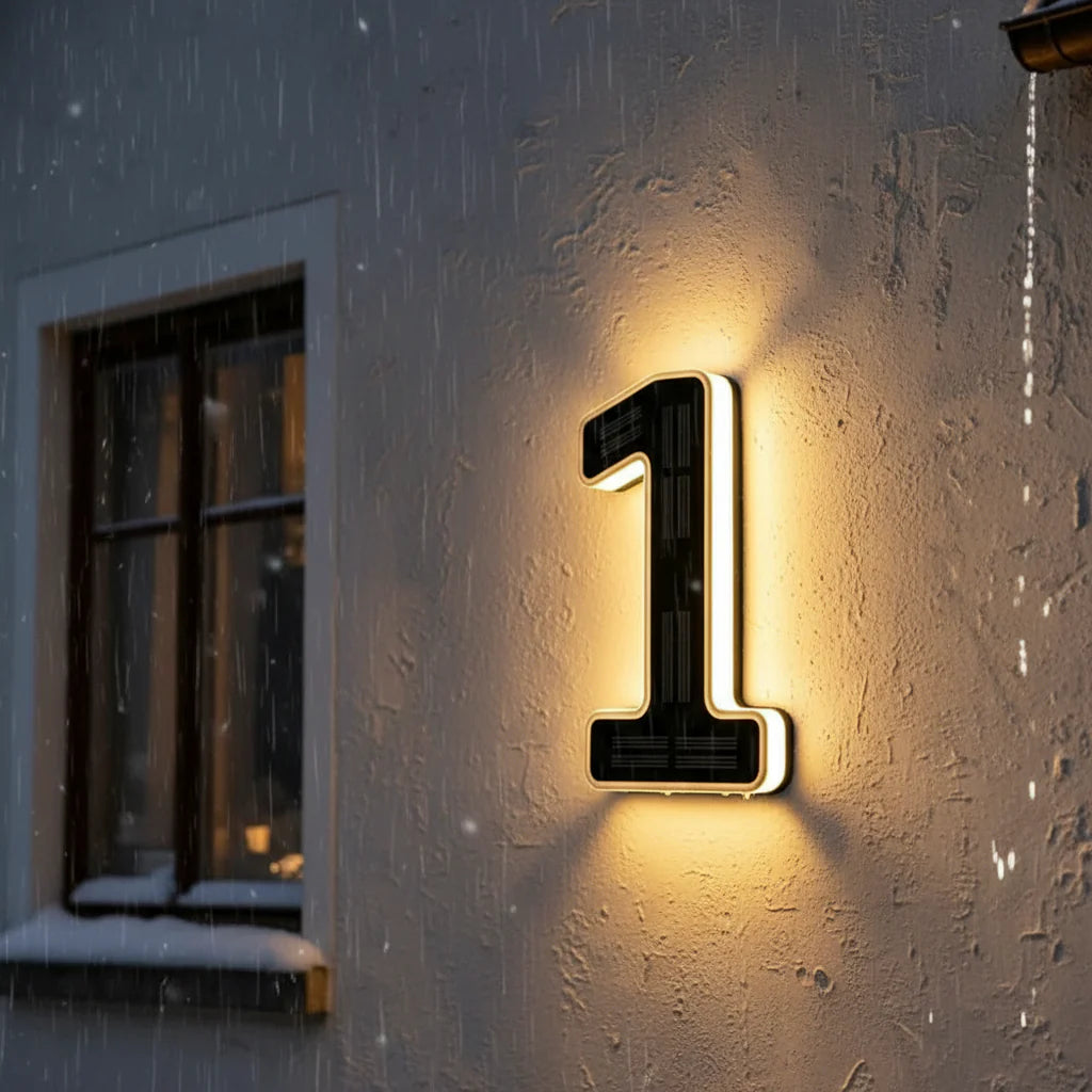 SolarGlow LED House Number Light