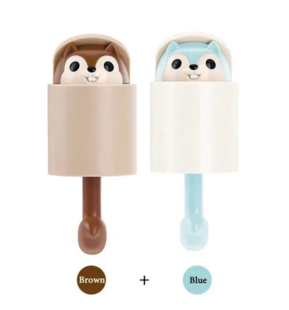 Cute Squirrel Surprise Wall Hook (2pcs)