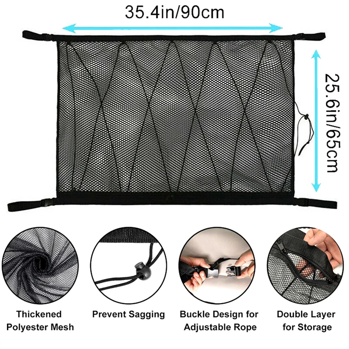 Car Ceiling Storage Net – Double-Layer Roof Organiser