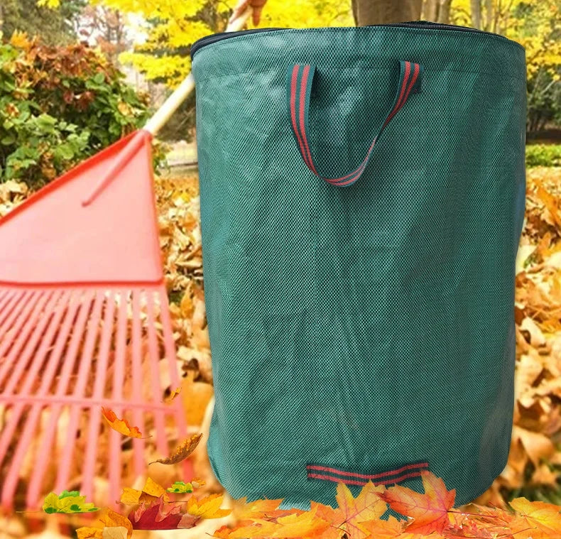 Garden Yard Waste Bag with Lid – Foldable Leaf Collection Storage
