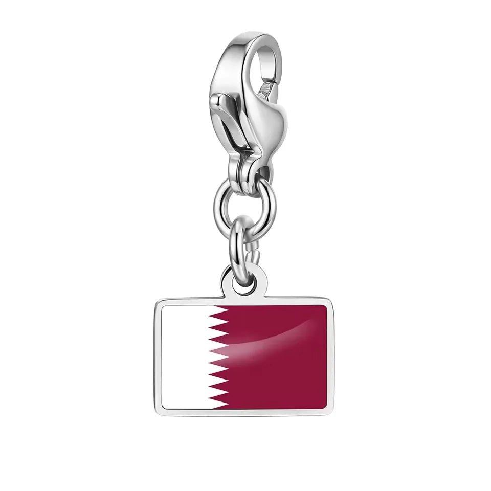 Personalised Country Flag Keychain & Bag Charm