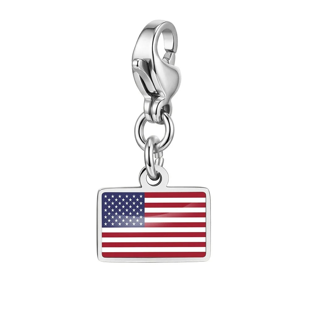 Personalised Country Flag Keychain & Bag Charm