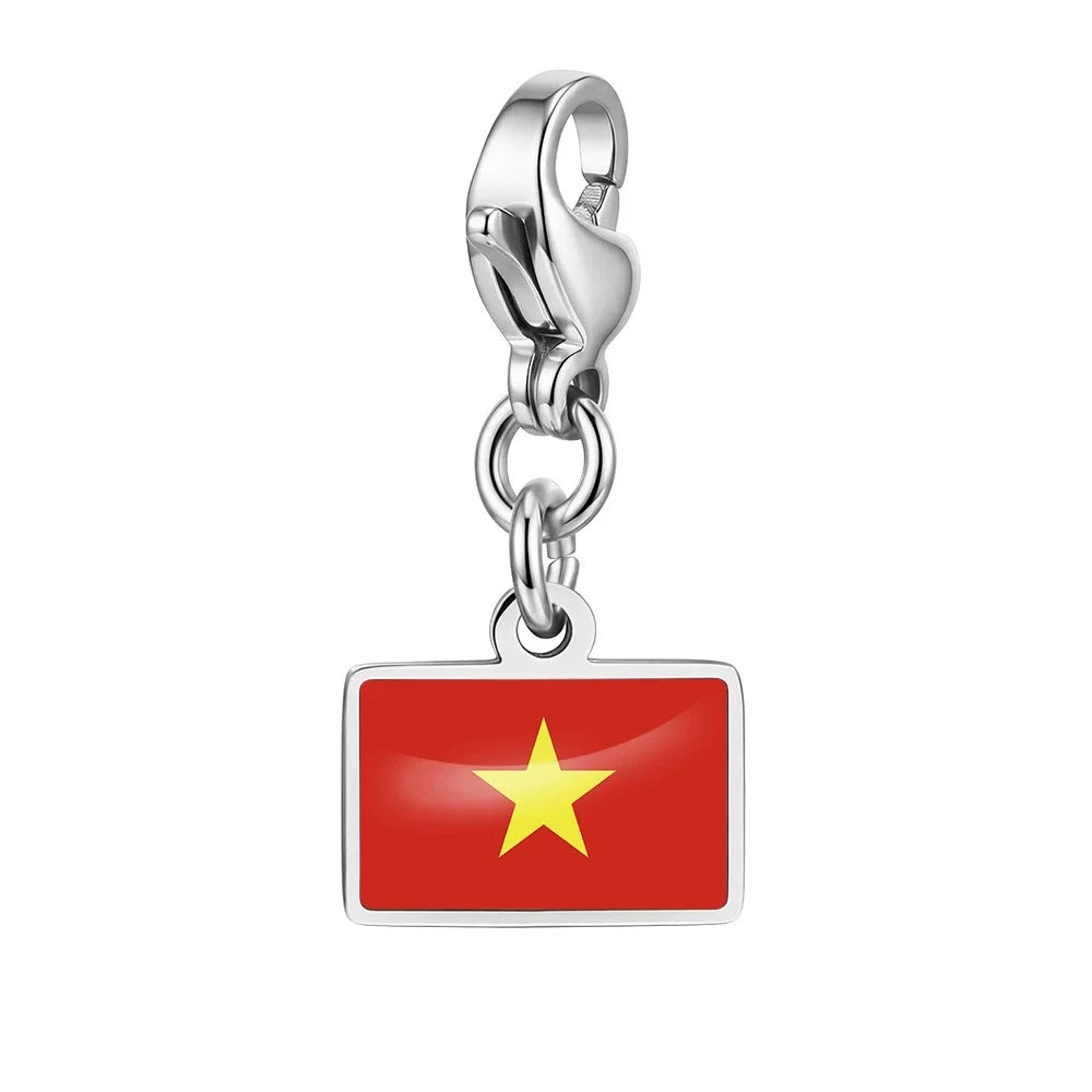 Personalised Country Flag Keychain & Bag Charm